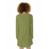 Pepper Stem Green Rabbit Print Women's Raglan Sleeve Dress