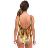 Exotic Faded Abstract Animal Print One Piece Swimsuit