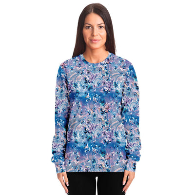 Purple Blue Floral Paisley Print Unisex Sweatshirt - kayzers