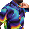 Holographic Iridescence Colorful Psychedelic Men's Button Down Shirt - kayzers
