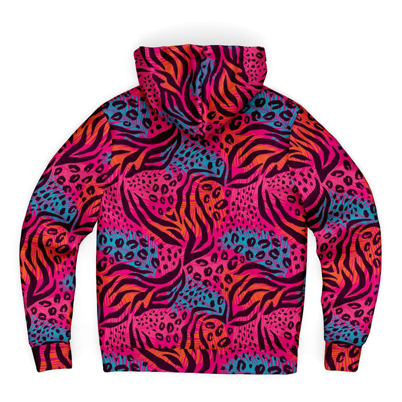 Colorful Animal Leopard Print MicroFleece Unisex Zip Up Hoodie