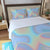 Pink Blue Ombre Holographic Iridescence Cotton Candy Bubble Gum Print Three Piece Duvet Cover Set - kayzers