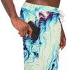 Abstract Blue Ocean Waves Marble Pattern Mosaic Beach Tropical Men Women Joggers - kayzers