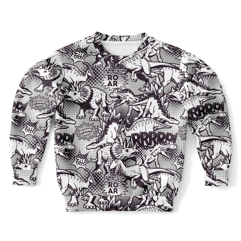 Comic Pop Art Dinosaurs Print Sweatshirt - kayzers