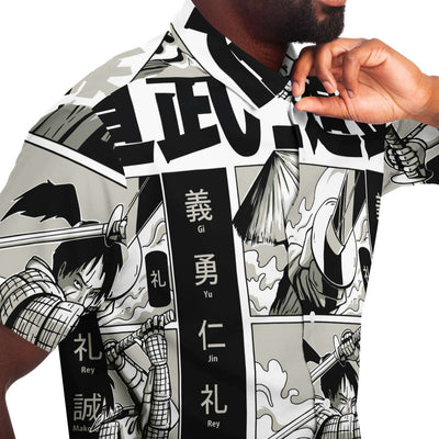 Anime Samurai Men's Button Down Shirt - kayzers