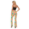 Retro 60's 70's Hippie Hipster Colorful Shapes Women's Skinny Flare Pants