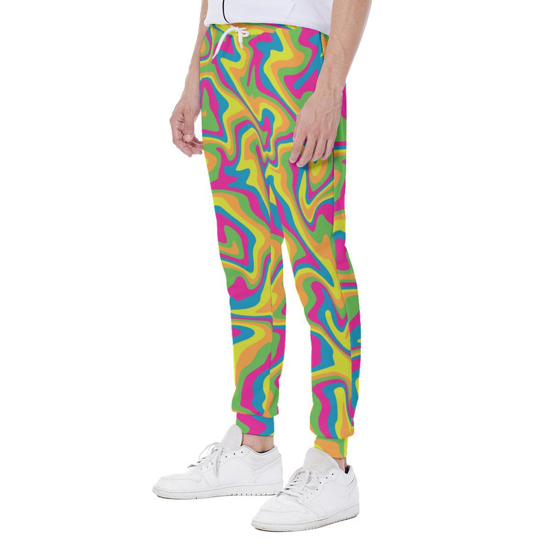 Liquid Paint Carnival Festival Dance Party Edm Swirls Twirls Waves Print Men's Sweatpants