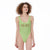 Soft Green Swimsuit, Soft Green Salads High Cut One Piece Swimsuit, Salads Swimsuit