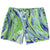 Mint Green Halftone Waves Swirls Twirl Psychedelic Marble Abstract Grunge Art Designer Brand Swim Trunks Men's Shorts - kayzers