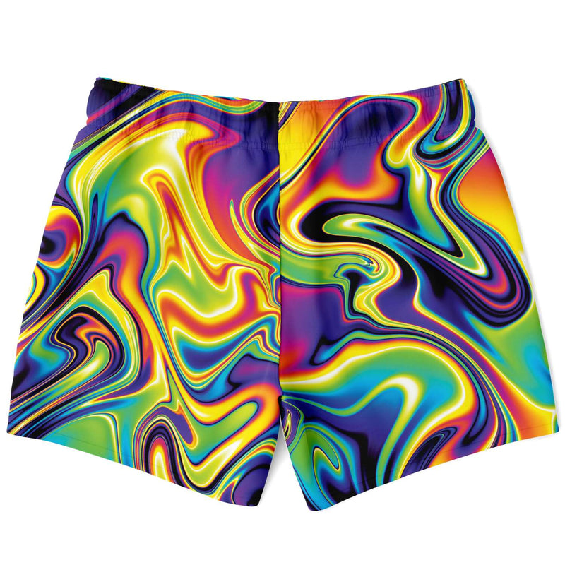 Liquid Paint Psychedelic Lsd Dmt Waves Swirls Edm Festival Print Swim Trunks, Swim Shorts, Surf Shorts - kayzers