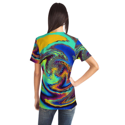 Waves Effect Nature Swirl Trees Tropical Psychedelic Beach Ocean Colorful Men Women T-shirt - kayzers