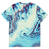 Abstract Blue Ocean Waves Marble Pattern Mosaic Beach Tropical Men Women T-shirt - kayzers