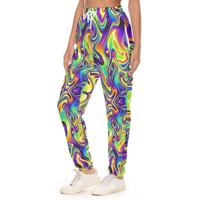 Liquid Paint Psychedelic Trippy Lsd Dmt Waves Swirls Abstract Print Women's Casual Pants