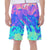 Ombre Cotton Candy Bubble Gum Holographic Iridescence Cloud Abstract Print Men's Beach Shorts
