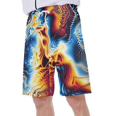 Abstract Marble Print Psychedelic Men's Beach Shorts