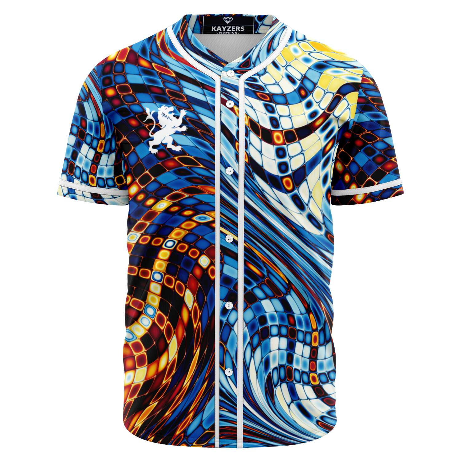 Abstract Psychedelic Waves Edm String Color Retro Baseball Jersey - kayzers
