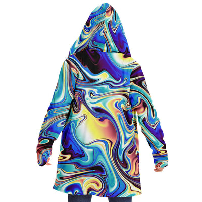 Psychedelic Liquid Waves Abstract Alien Dmt Lsd Fleece Cloak - kayzers