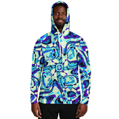 Aqua Blue Psychedelic Liquid Waves Abstract Alien Dmt Lsd Pullover Hoodie - kayzers