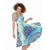 Aqua Blue Marble Pattern Print Women's Dress