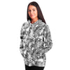 Black Grey Abstract Galaxy Marble Texture Print Unisex Pullover Hoodie - kayzers
