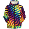 Colorful Waves Sporty Graphic Psychedelic Strokes Dmt Lsd Microfleece Zip Up Hoodie - kayzers