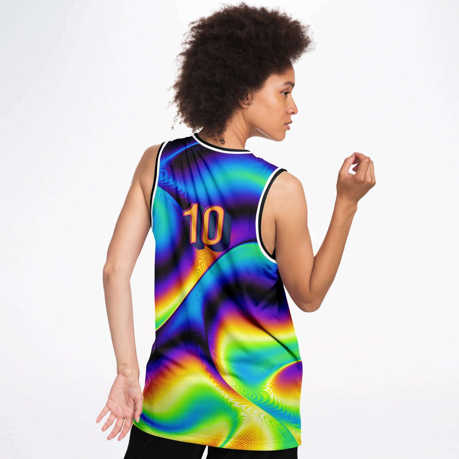 Subliminator Holographic Iridescence Men Women Basketball Jersey, S