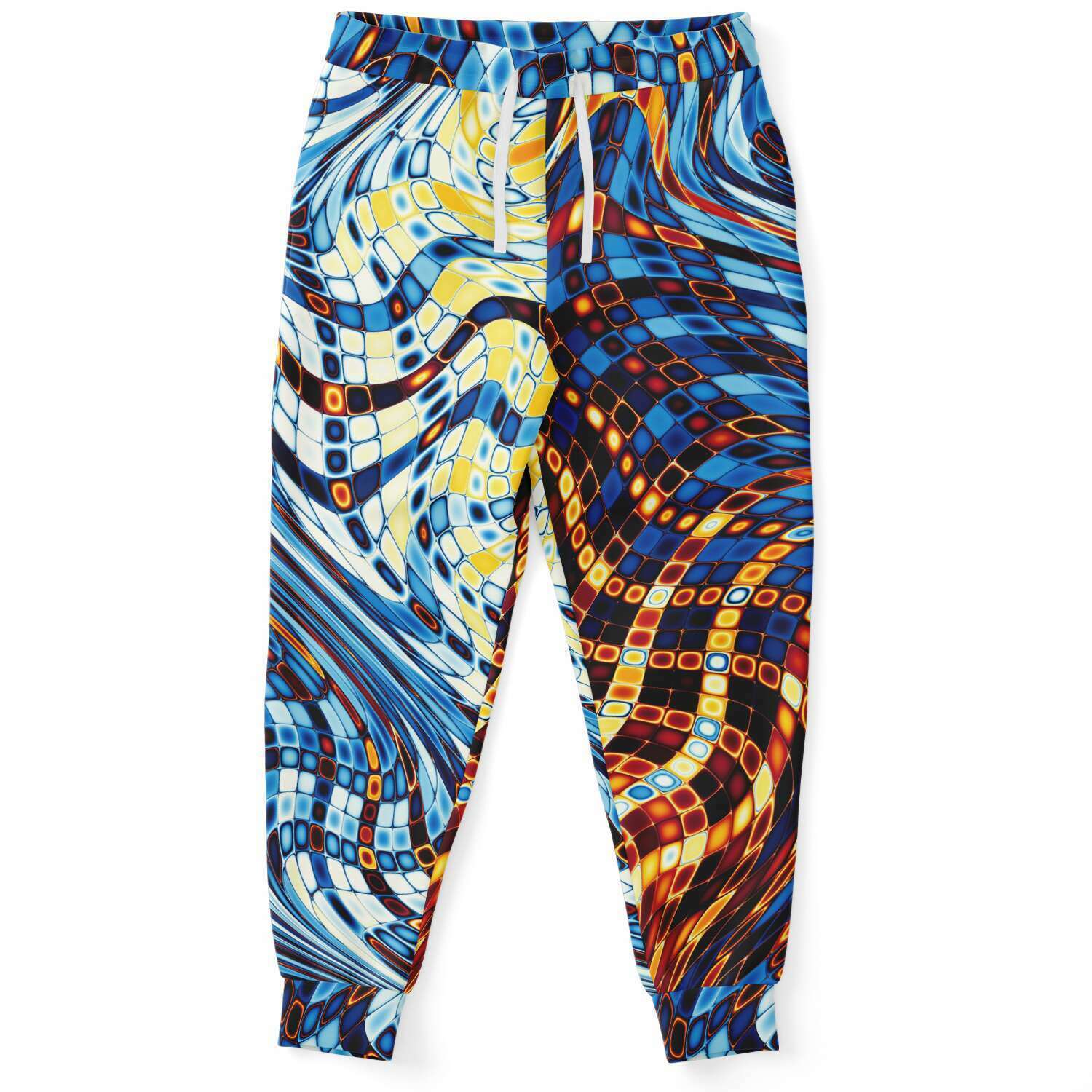 Abstract Spiral Psychedelic beach Waves Fractals Edm Festival Men Women Joggers - kayzers