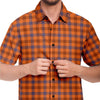 Orange Checks Plaid Pattern Shirt - kayzers