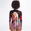 Abstract Art Leopard Print Long Sleeve Bodysuit With Uv Protection - kayzers