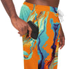 Orange Marble Pattern Abstract Art Psychedelic Mosaic Paint Men Women Joggers - kayzers