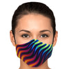 Abstract Waves Multicolor Psychedelic Art Strings Geometric Youth Adult Kids Adjustable Face Mask With Filter - kayzers