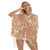 Abstract Peach Urban Camo Boho Print Women's Square Fringed Shawl, Bikini Cover Up