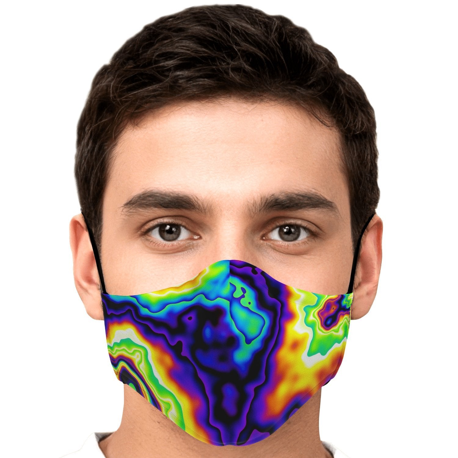 Abstract Colorful Clouds Adjustable Youth Adult Fit All Face Mask With Filter - kayzers