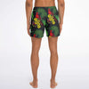 Tropical Print Macaw Yellow Flowers Hawaiian Swim Trunks Men's Beach Shorts - kayzers