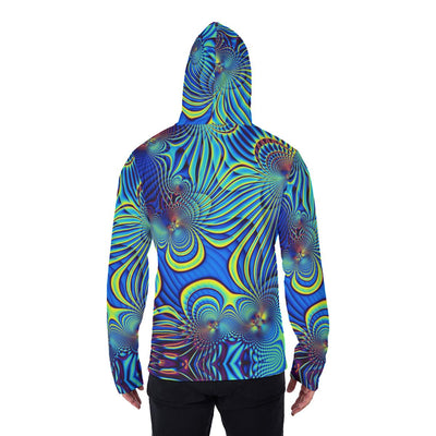 Kaleidoscope Festival Edm Abstract Psychedelic Print  Men's Velvet Pullover Hoodie With Mask