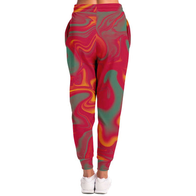 Red Liquid Abstract Sunset Paint Yellow Ombre Iridescence Unisex Joggers - kayzers
