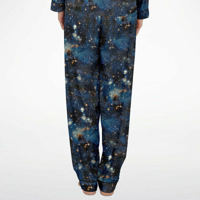 Deep Galaxy Stars 2 Pc Matching Satin Pajamas Set - kayzers