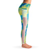 Blue Mint Green Abstract Holographic Iridescence Mesh Pocket Leggings - kayzers