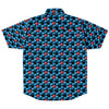 Blue Cubes And Red Balls Geometric 3D Space Men's Short Sleeve Button Down Shirt - kayzers