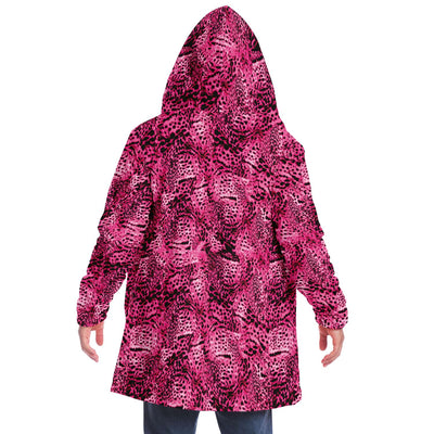 Pink Animal Print Fleece Cloak