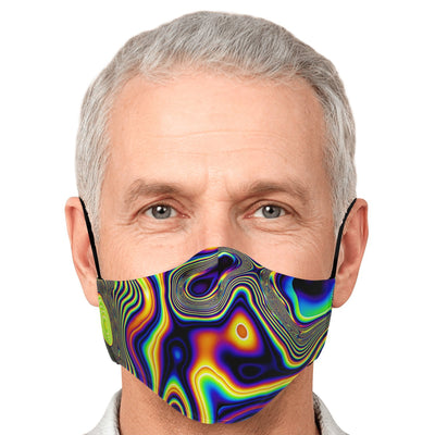 Psychedelic Fractal Art Glitch Kaleidoscopic Multicolor Dmt Lsd Adult Youth Kids Adjustable Face Mask With Filter - kayzers
