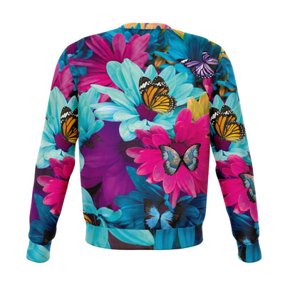 Floral Butterfly Print Unisex Sweatshirt - kayzers