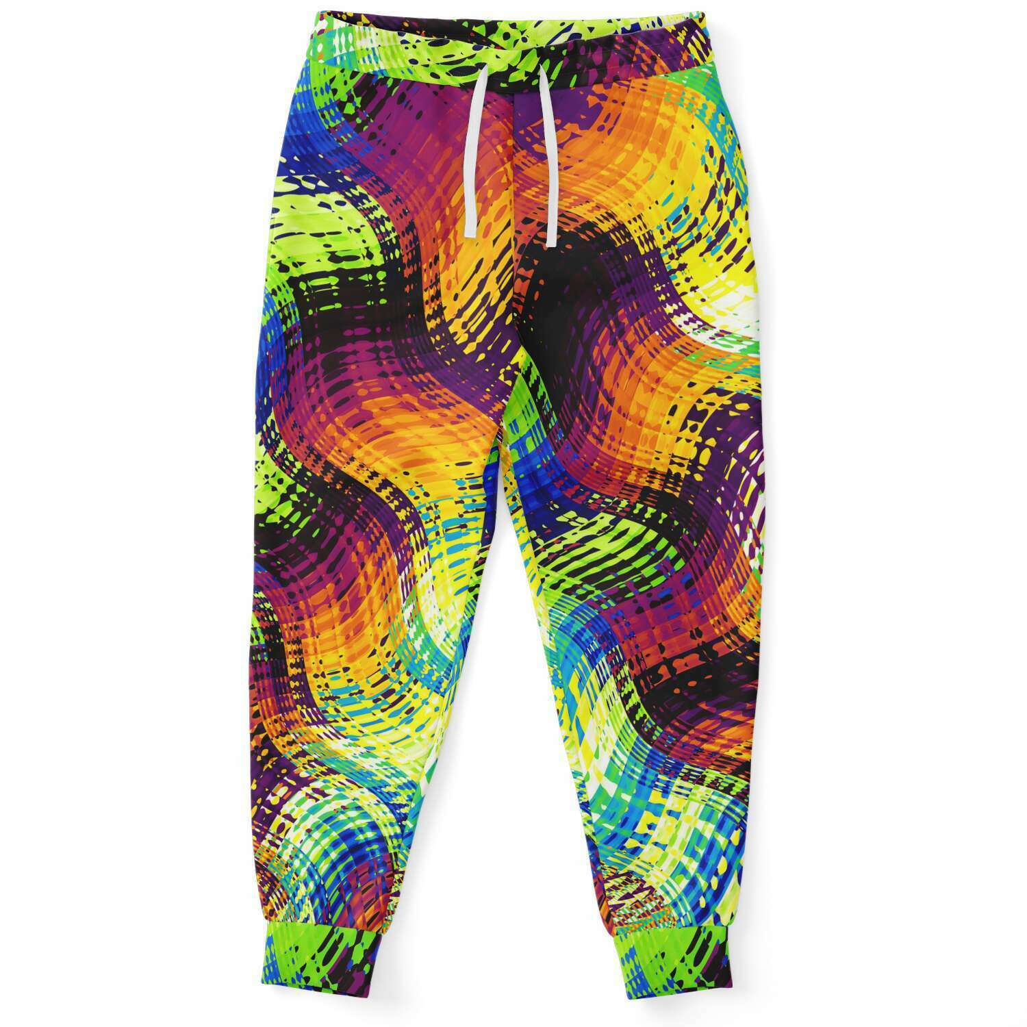 Paint Brushes Stroke Waves Psychedelic Colorful Retro Abstract Unisex Joggers - kayzers