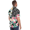 Tropical California Flamingo Print Men's Button Down Shirt - kayzers