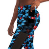 Blue Cubes And Red Balls Geometric 3D Space Women's Mesh Pocket Leggings - kayzers