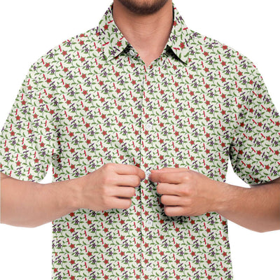 Floral Print Men's Short Sleeve Button Down Shirt - kayzers