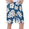 Tropical White Hibiscus Flowers Beach Floral Print Hawaiian Men's Beach Shorts