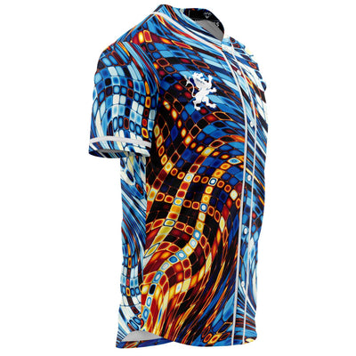 Abstract Psychedelic Waves Edm String Color Retro Baseball Jersey - kayzers