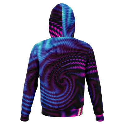 Sporty Abstract Waves Texture Graphic Psychedelic Pullover Hoodie - kayzers