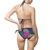 Tropical Chrysanthemum Flower Print Women's Bikini Swimsuit, Floral Bikini Two Piece Bikini - kayzers